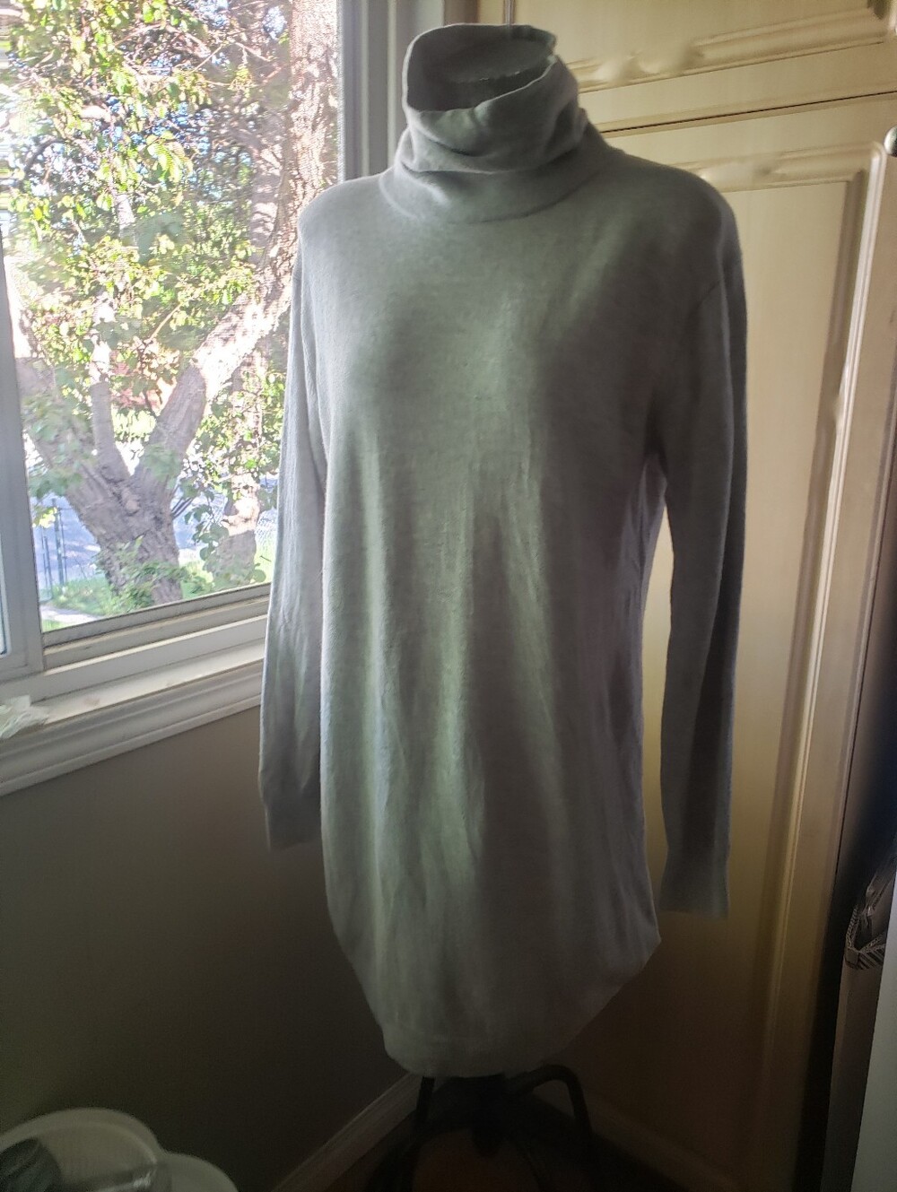 Aritzia Babaton Wool Blend Light Gray Knit Sweater Dress